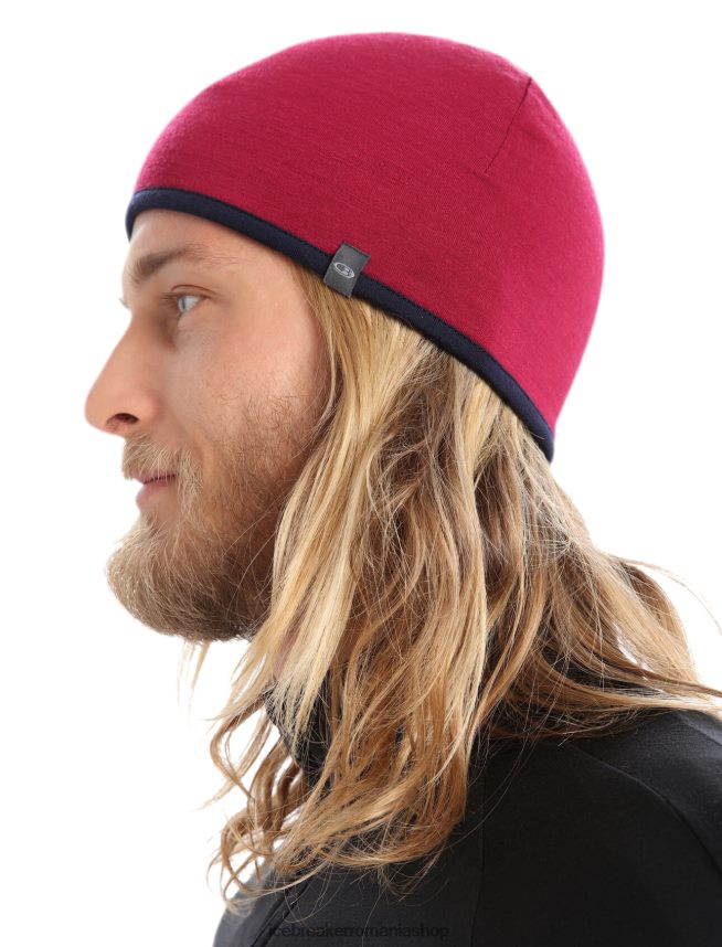 Icebreaker accesorii cireș/blumarin la miezul nopții unisex beanie de buzunar din merino DL46T448