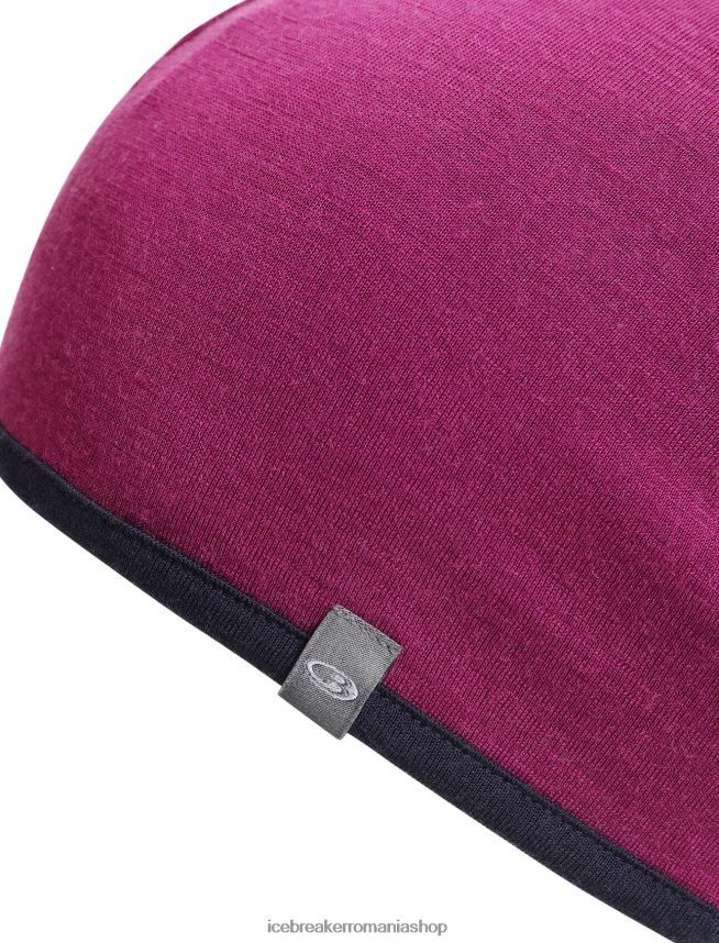 Icebreaker accesorii go berry/midnight navy unisex beanie de buzunar din merino DL46T314
