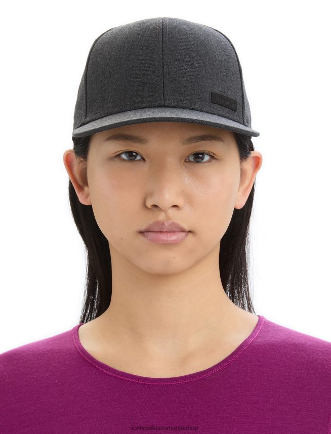 Icebreaker accesorii jet heather unisex pălărie cu plasture din merino cool-lite DL46T315