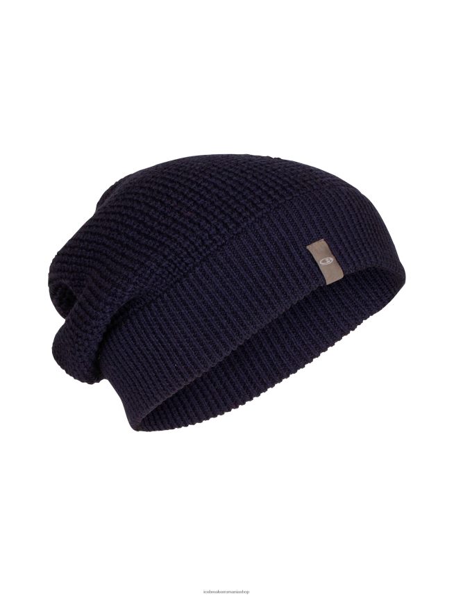 Icebreaker accesorii marina de la miezul nopții unisex merino feadan slouch beanie DL46T333
