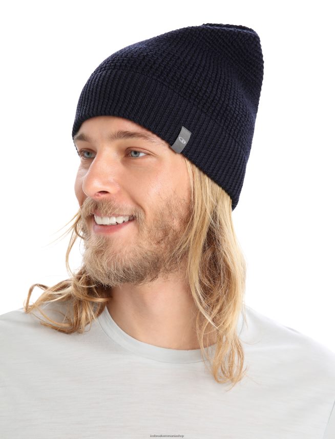 Icebreaker accesorii marina de la miezul nopții unisex merino feadan slouch beanie DL46T333
