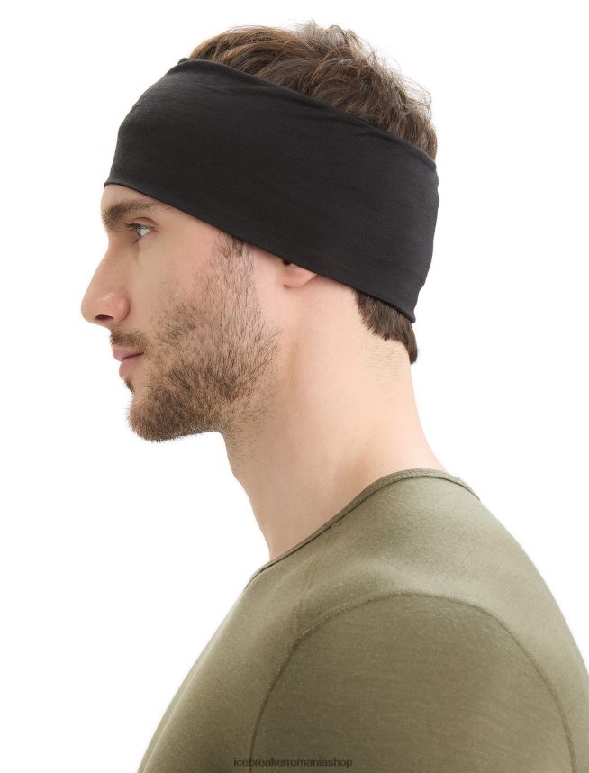 Icebreaker accesorii negru unisex Bentita cool-lite merino flexi DL46T308