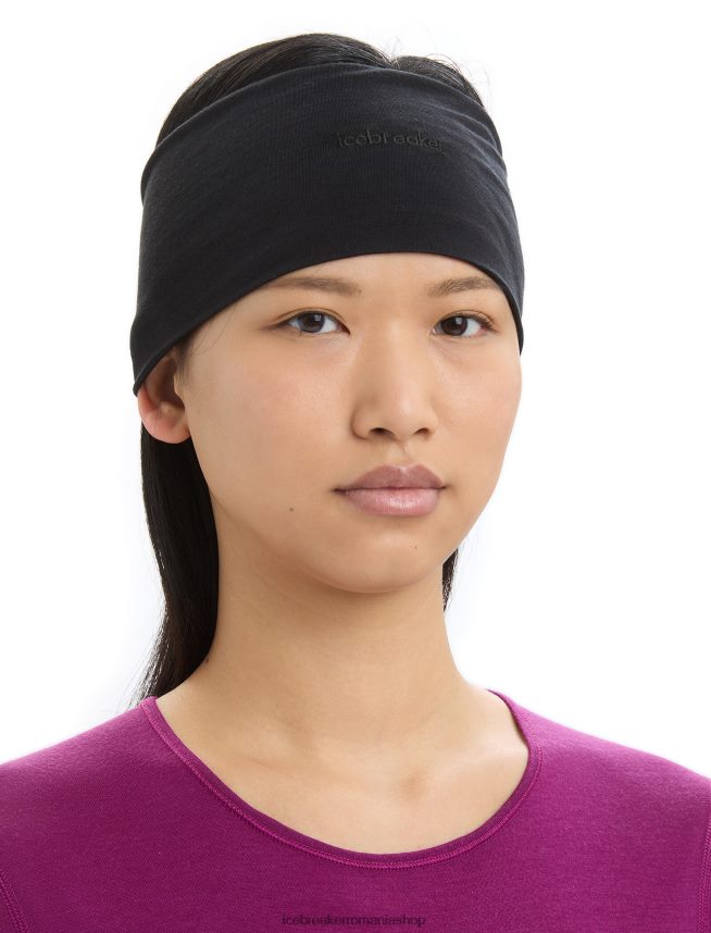 Icebreaker accesorii negru unisex Bentita cool-lite merino flexi DL46T308