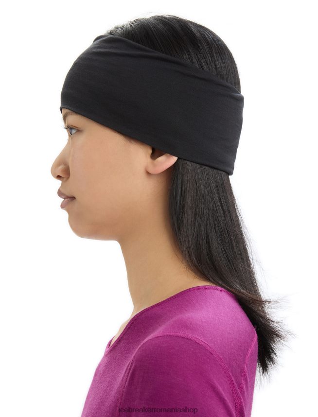 Icebreaker accesorii negru unisex Bentita cool-lite merino flexi DL46T308