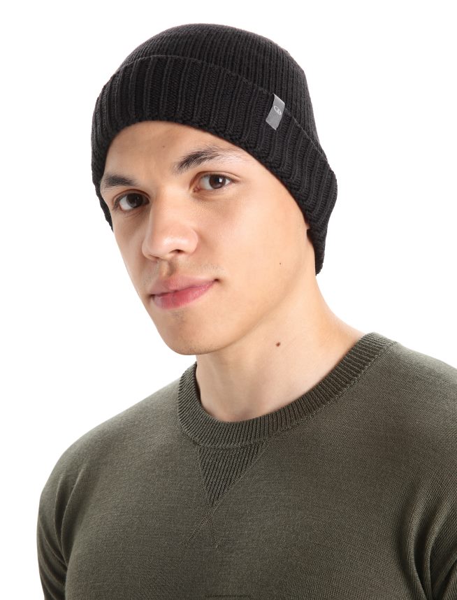 Icebreaker accesorii negru unisex beanie din merino vela cuff DL46T335