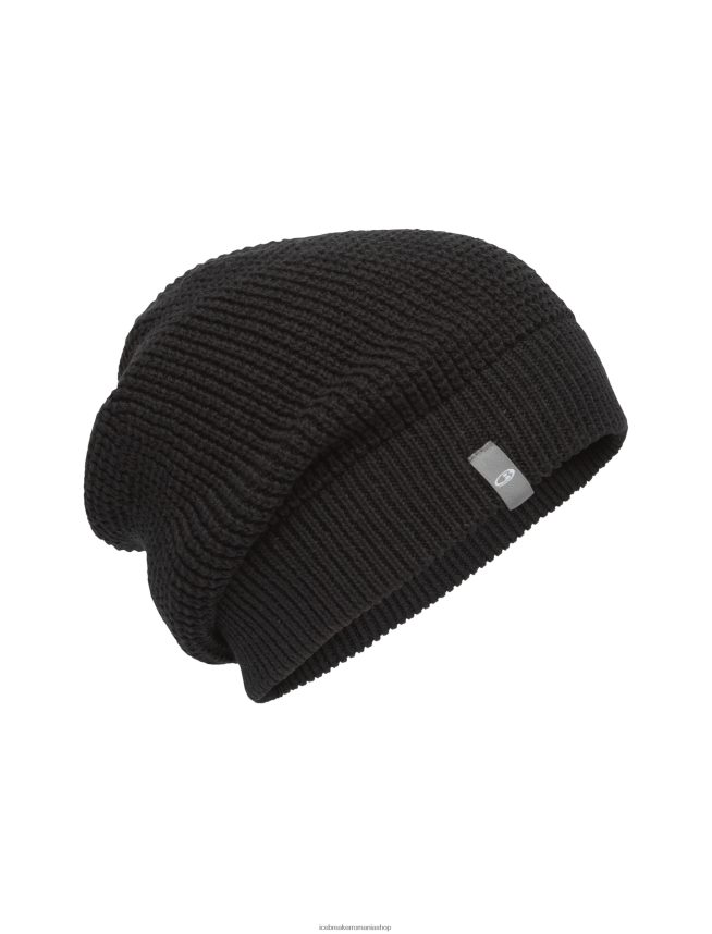 Icebreaker accesorii negru unisex merino feadan slouch beanie DL46T332