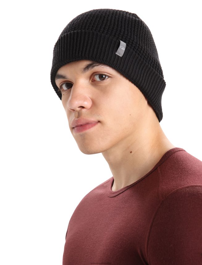 Icebreaker accesorii negru unisex merino feadan slouch beanie DL46T332