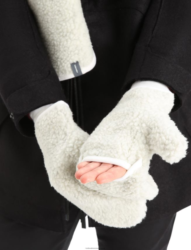 Icebreaker îmbrăcăminte ecru erica unisex mănuși din merino realfleece cu pile înalte DL46T305
