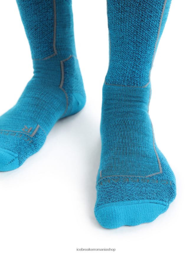 Icebreaker accesorii geo blue/royal navy bărbați merino ski+ șosete ușoare peste gambe DL46T298