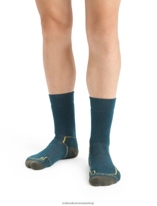 Icebreaker accesorii glorie verde/loden bărbați merino hike+ șosete medii pentru echipaj DL46T261