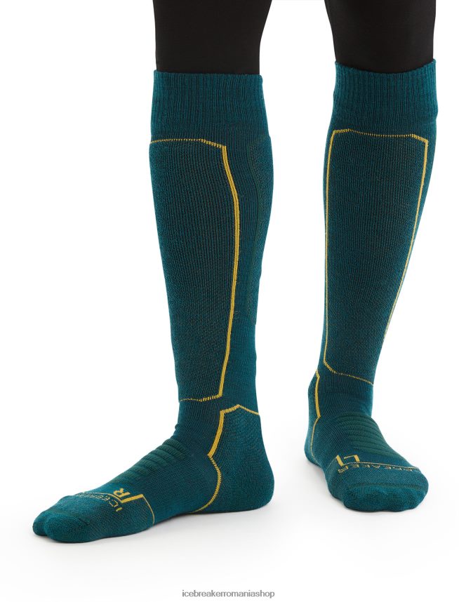 Icebreaker accesorii glorie verde/loden bărbați șosete merino ski+ medii peste gambe DL46T284