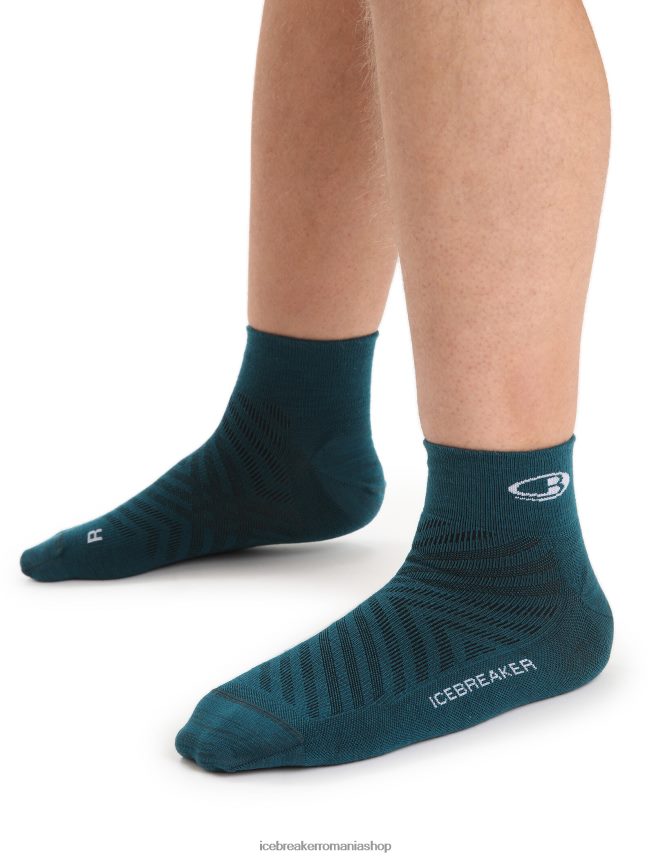 Icebreaker accesorii glorie verde/zăpadă bărbați merino run+ mini șosete ultraușoare DL46T277
