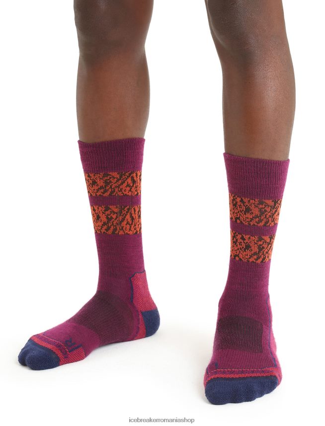 Icebreaker accesorii go berry/royal navy bărbați merino hike+ șosete crew light natural summit DL46T288