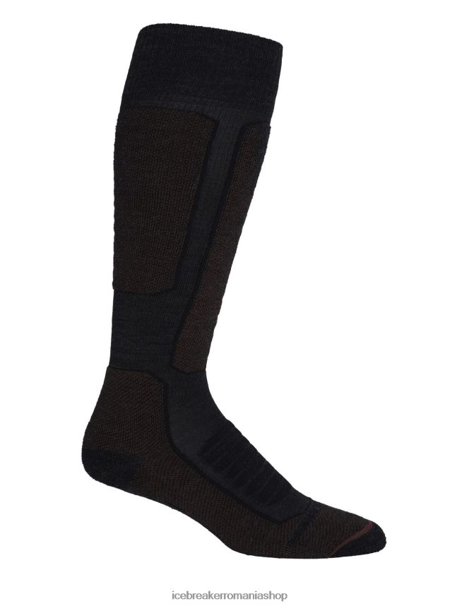 Icebreaker accesorii jet heather/espresso bărbați șosete merino ski+ medii peste gambe DL46T283