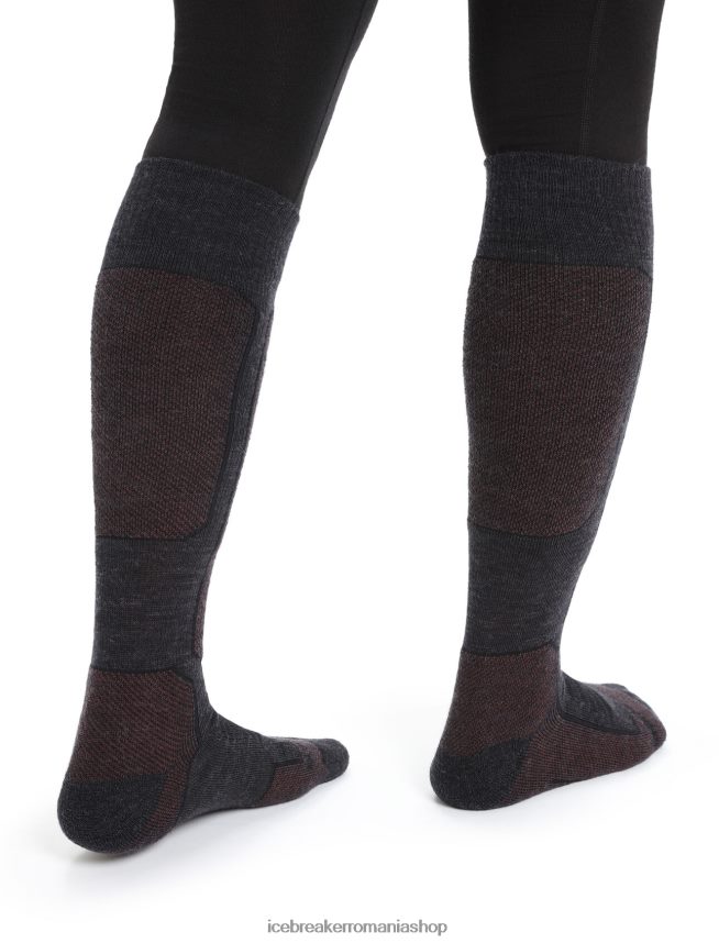 Icebreaker accesorii jet heather/espresso femei șosete merino ski+ medii peste gambe DL46T788