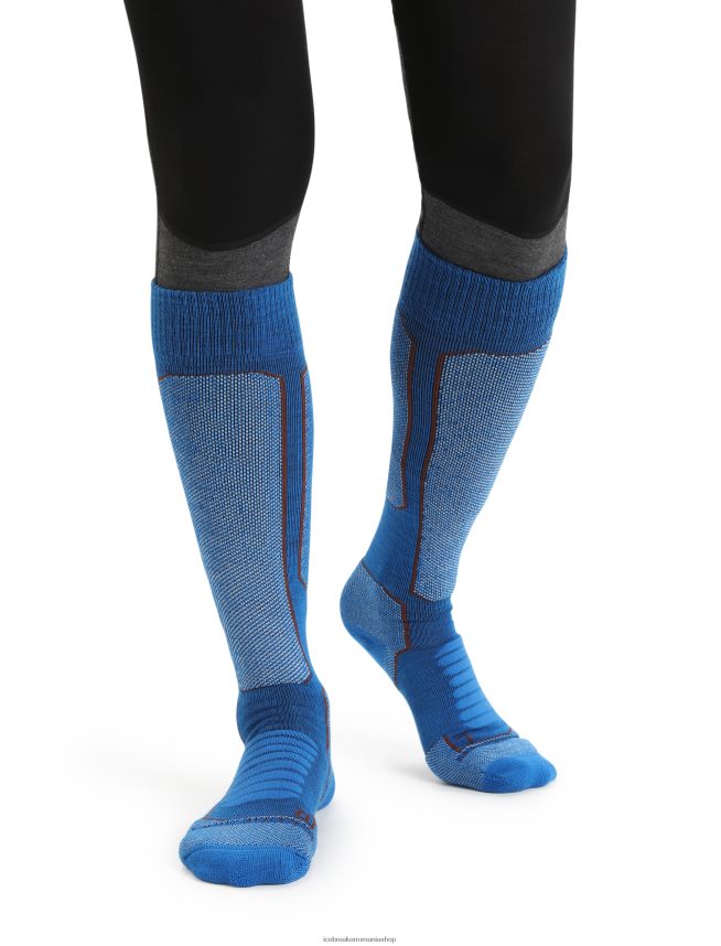 Icebreaker accesorii lazurita/espresso bărbați șosete merino ski+ medii peste gambe DL46T459