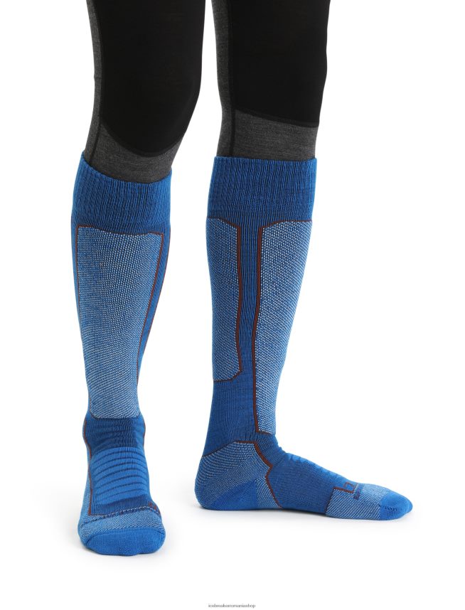 Icebreaker accesorii lazurita/espresso bărbați șosete merino ski+ medii peste gambe DL46T459