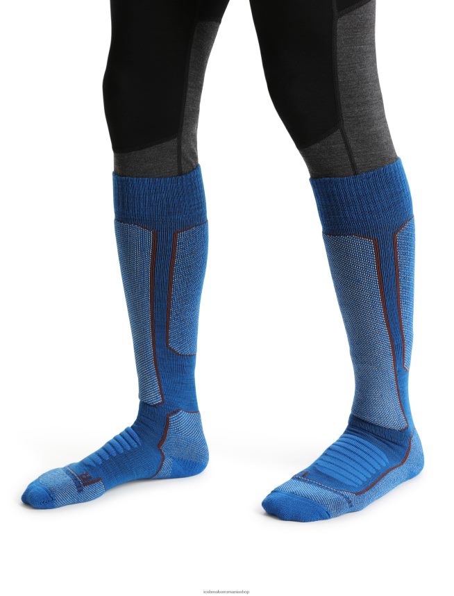Icebreaker accesorii lazurita/espresso bărbați șosete merino ski+ medii peste gambe DL46T459
