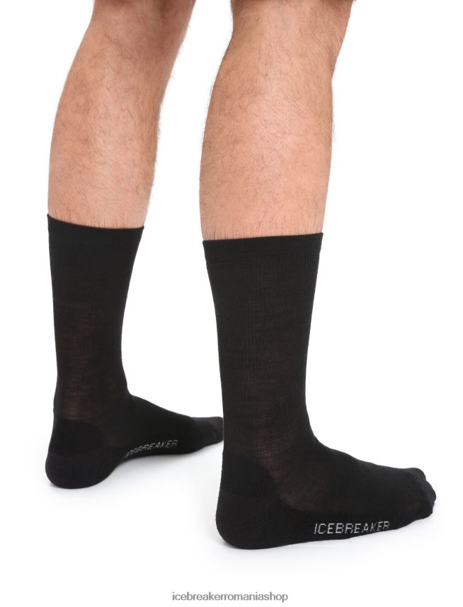 Icebreaker accesorii negru bărbați șosete merino lifestyle light crew DL46T293