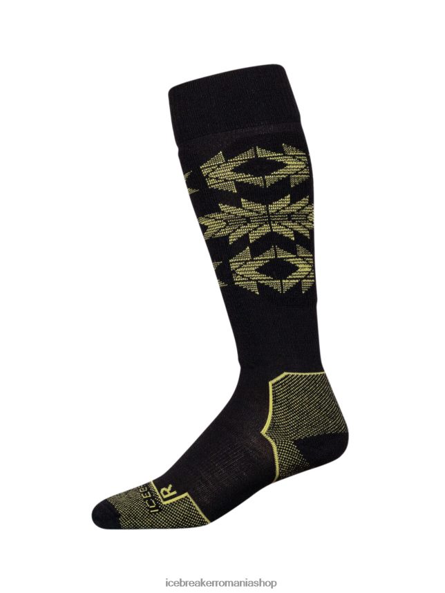 Icebreaker accesorii negru/strălucire bărbați merino ski+ șosete ușoare peste vițel schi heritage DL46T457