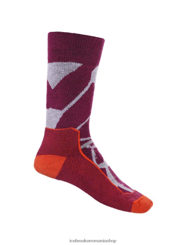 Icebreaker accesorii privire mov/go berry femei merino hike+ șosete medii peisaje fracturate DL46T775
