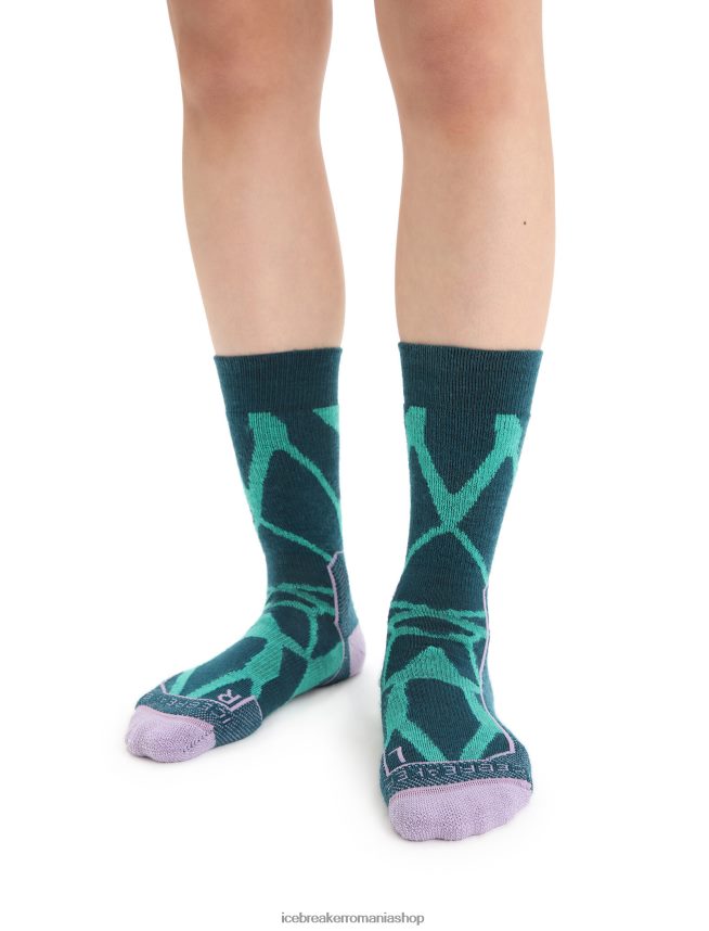 Icebreaker accesorii proaspăt/verde glorie femei merino hike+ șosete medii peisaje fracturate DL46T774