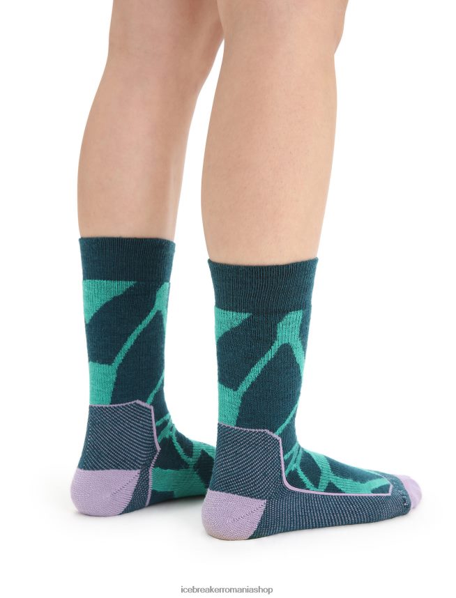 Icebreaker accesorii proaspăt/verde glorie femei merino hike+ șosete medii peisaje fracturate DL46T774