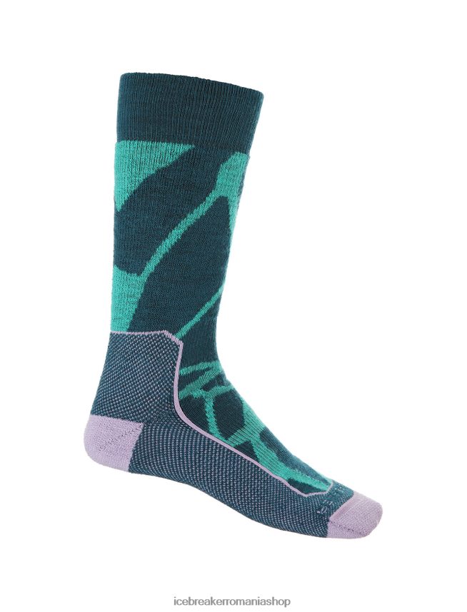 Icebreaker accesorii proaspăt/verde glorie femei merino hike+ șosete medii peisaje fracturate DL46T774