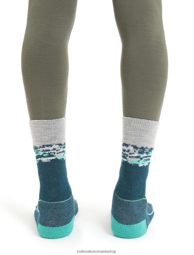 Icebreaker accesorii verde glorie/proaspăt bărbați merino hike+ șosete medii pentru echipaj sedimentari DL46T285