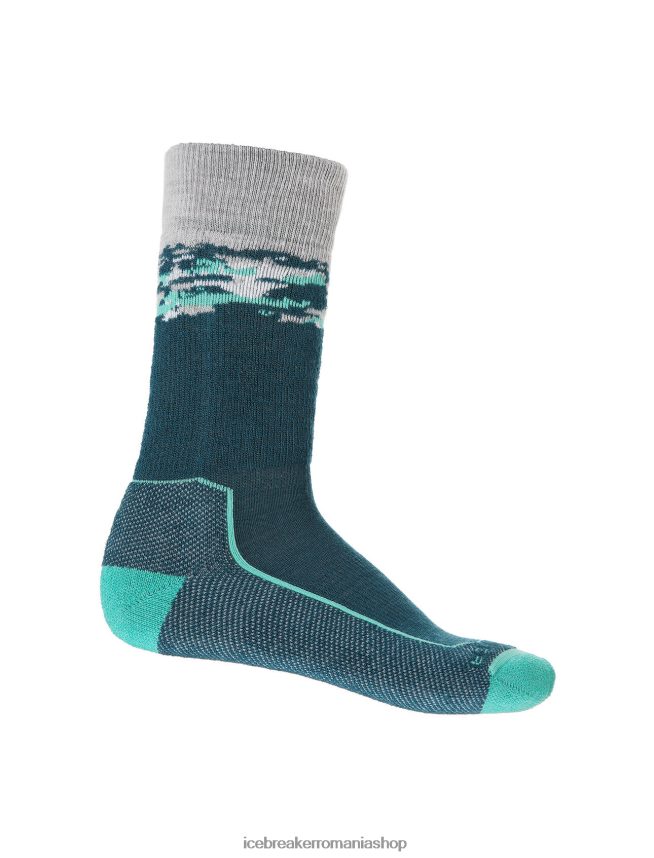 Icebreaker accesorii verde glorie/proaspăt bărbați merino hike+ șosete medii pentru echipaj sedimentari DL46T285