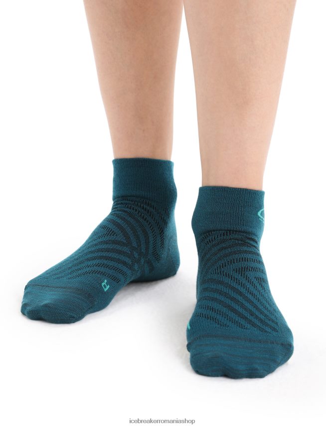 Icebreaker accesorii verde glorie/proaspăt femei merino run+ mini șosete ultraușoare DL46T769