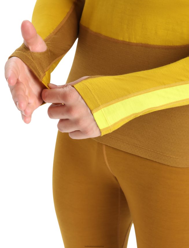 Icebreaker îmbrăcăminte aur tăcut/cuișoare bărbați Top termic cu mânecă lungă din merino din 200 zoneknit DL46T410