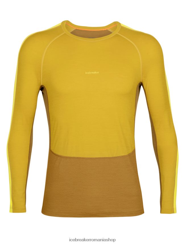 Icebreaker îmbrăcăminte aur tăcut/cuișoare bărbați Top termic cu mânecă lungă din merino din 200 zoneknit DL46T410
