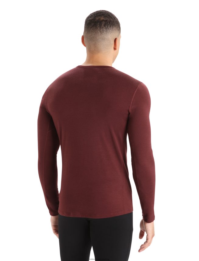Icebreaker îmbrăcăminte espresso bărbați Merino 200 Oasis cu mânecă lungă, top termic pentru echipaj DL46T444