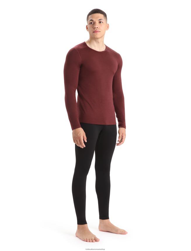 Icebreaker îmbrăcăminte espresso bărbați Merino 200 Oasis cu mânecă lungă, top termic pentru echipaj DL46T444