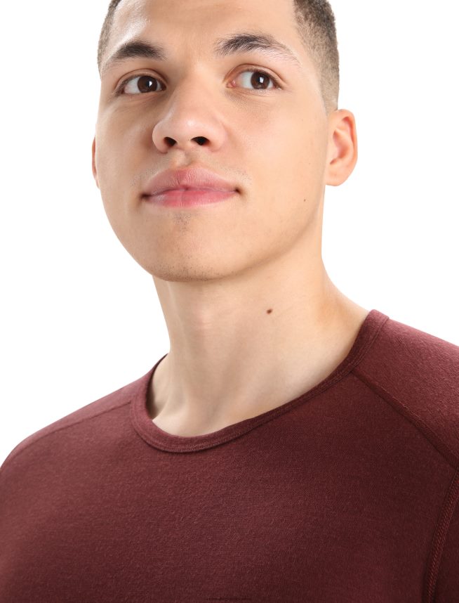 Icebreaker îmbrăcăminte espresso bărbați Merino 200 Oasis cu mânecă lungă, top termic pentru echipaj DL46T444