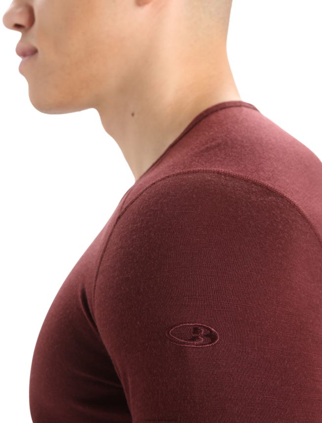 Icebreaker îmbrăcăminte espresso bărbați Merino 200 Oasis cu mânecă lungă, top termic pentru echipaj DL46T444