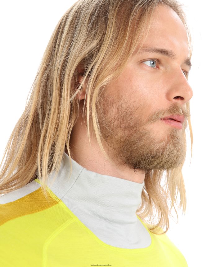 Icebreaker îmbrăcăminte eter/strălucire bărbați top termic cu mânecă lungă, cu gât înalt, merino 200 sonebula DL46T416