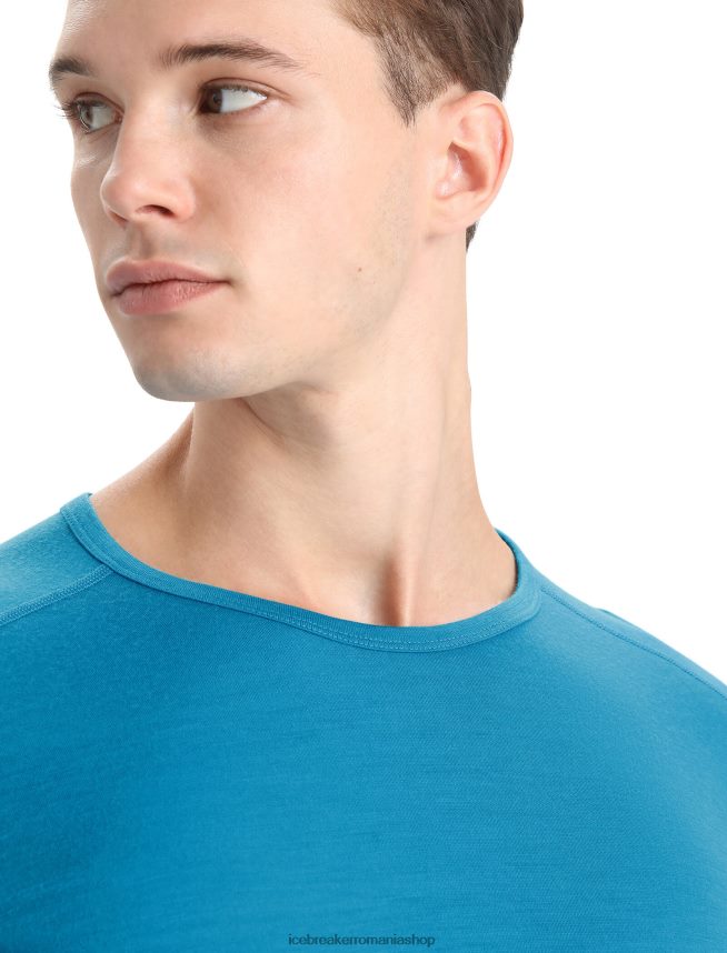 Icebreaker îmbrăcăminte geo albastru bărbați Merino 200 Oasis cu mânecă lungă, top termic pentru echipaj DL46T137
