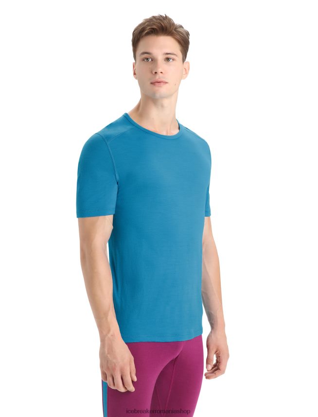 Icebreaker îmbrăcăminte geo albastru bărbați top termic cu mânecă scurtă merino 200 oasis DL46T156