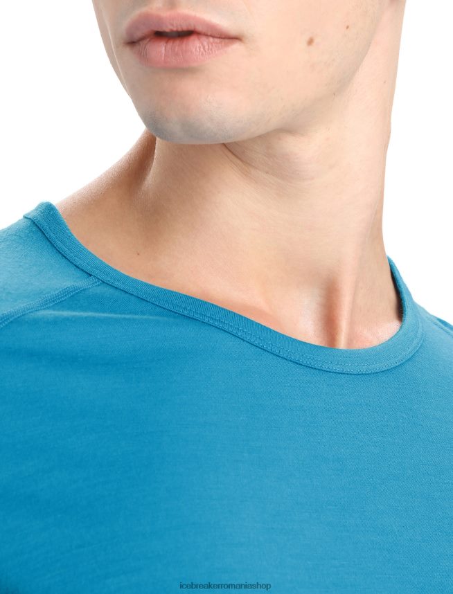 Icebreaker îmbrăcăminte geo albastru bărbați top termic cu mânecă scurtă merino 200 oasis DL46T156