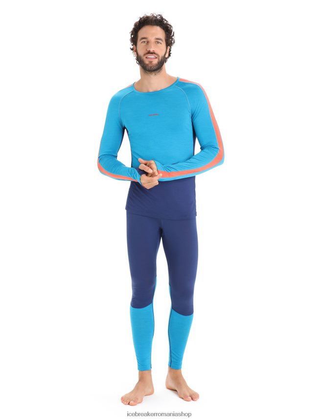 Icebreaker îmbrăcăminte geo blue/royal navy bărbați 125 zoneknit merinos bluză termică cu mânecă lungă DL46T177