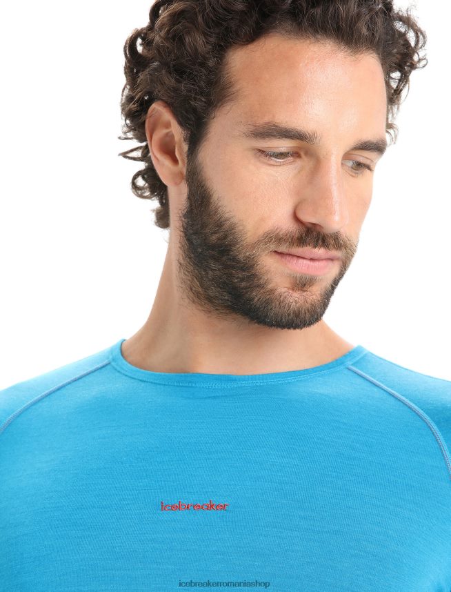 Icebreaker îmbrăcăminte geo blue/royal navy bărbați 125 zoneknit merinos bluză termică cu mânecă lungă DL46T177