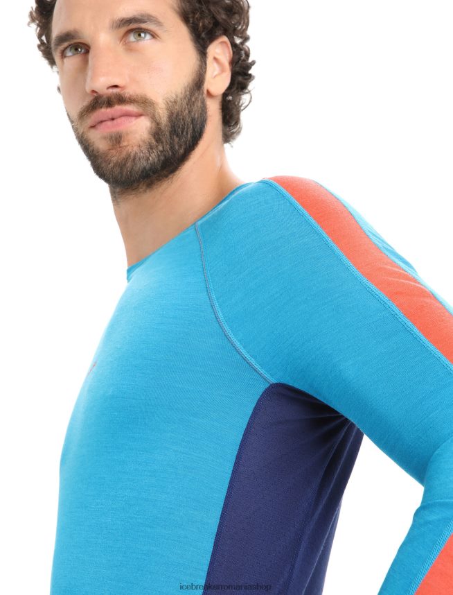 Icebreaker îmbrăcăminte geo blue/royal navy bărbați 125 zoneknit merinos bluză termică cu mânecă lungă DL46T177