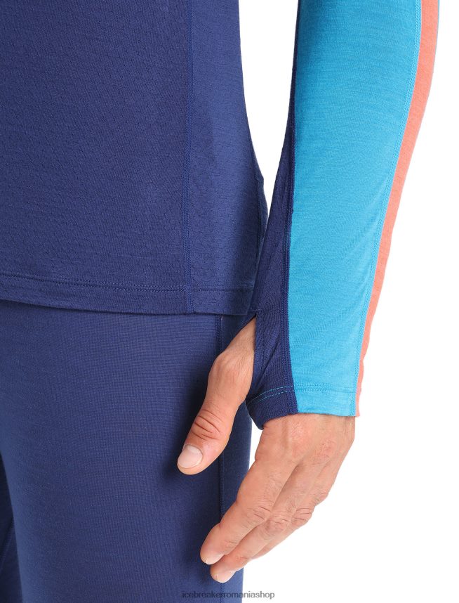 Icebreaker îmbrăcăminte geo blue/royal navy bărbați 125 zoneknit merinos bluză termică cu mânecă lungă DL46T177