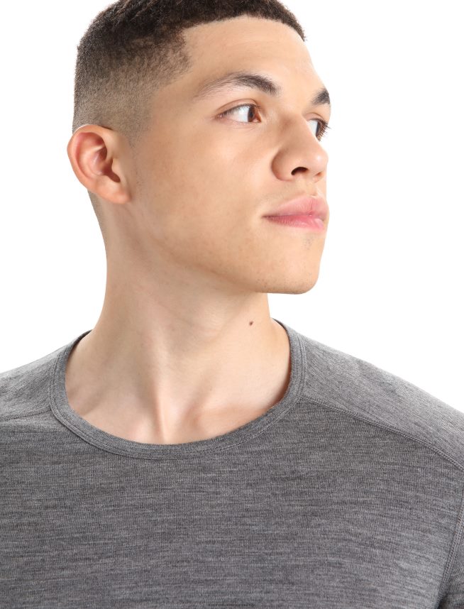 Icebreaker îmbrăcăminte gritstone heather bărbați Merino 200 Oasis cu mânecă lungă, top termic pentru echipaj DL46T135