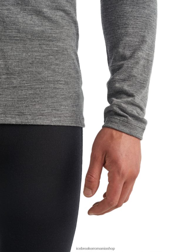Icebreaker îmbrăcăminte gritstone heather bărbați Merino 200 Oasis cu mânecă lungă, top termic pentru echipaj DL46T135