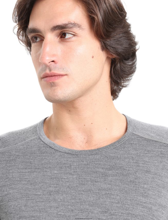 Icebreaker îmbrăcăminte gritstone heather bărbați Top termic cu mânecă lungă merino 260 tech DL46T141