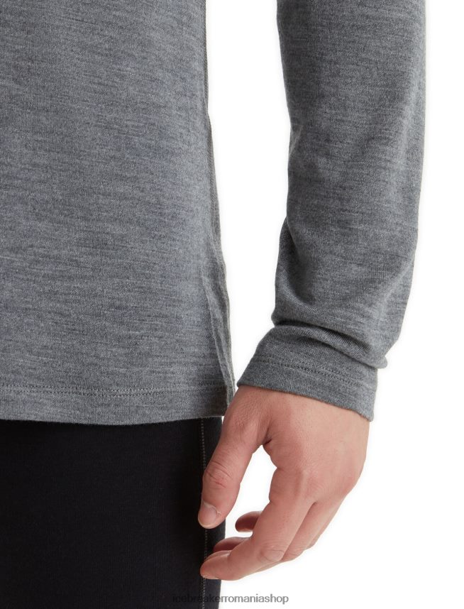 Icebreaker îmbrăcăminte gritstone heather bărbați Top termic cu mânecă lungă merino 260 tech cu jumătate de fermoar DL46T166