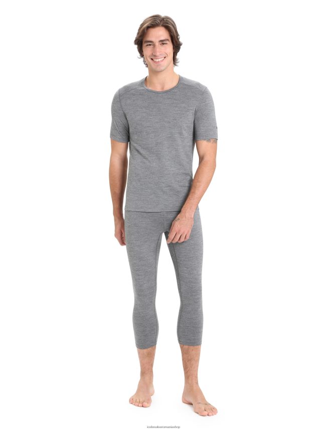 Icebreaker îmbrăcăminte gritstone heather bărbați top termic cu mânecă scurtă merino 200 oasis DL46T154